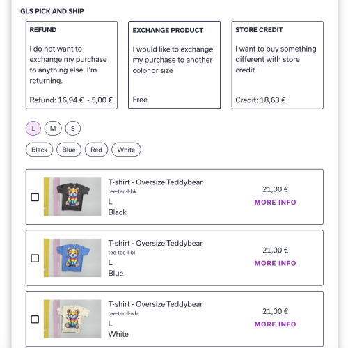 OGOship returns exchange screenshot 2